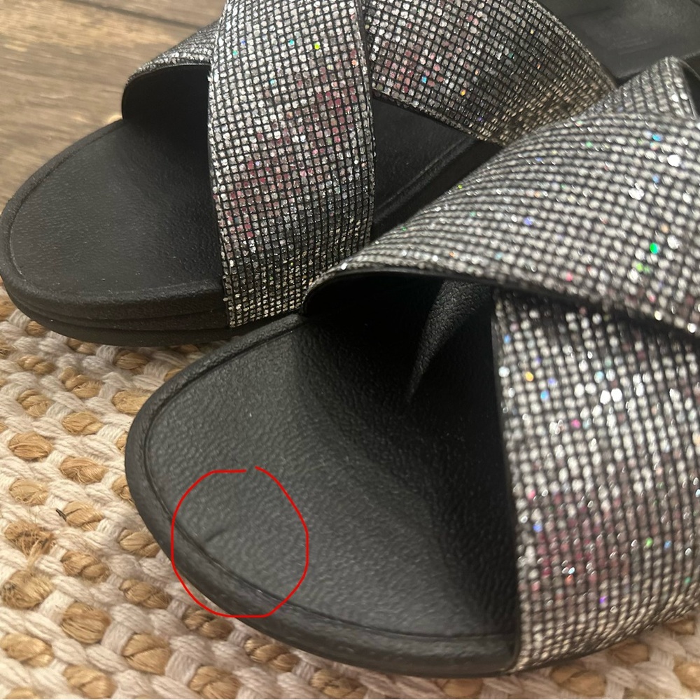 “Fitflop” Black and Silver crystal embellished Sandals - Picture 10 of 14